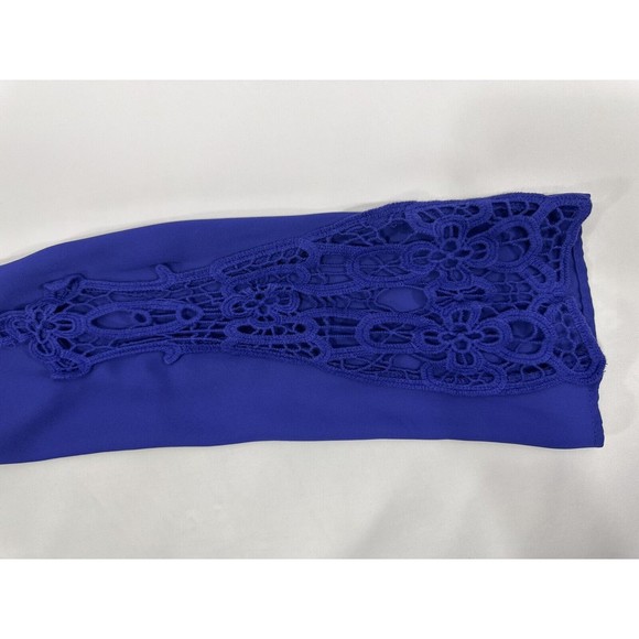 Charlotte Russe Romper Women’s Size XS Blue Jumper Bell Lace Long Sleeve Shorts - Picture 6 of 8